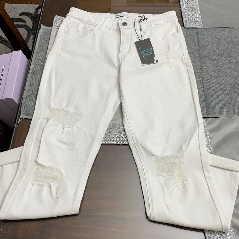 Studio blue white pants